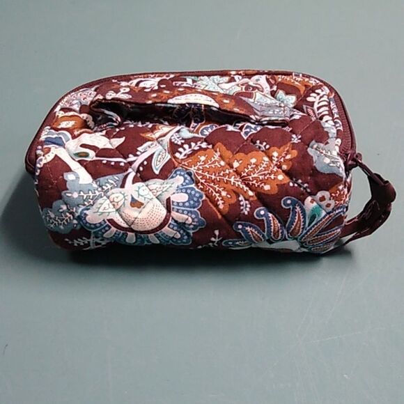 Vera Bradley Java Blue Patterned make up/ Jewelry Cottagecore Bag - Picture 3 of 11